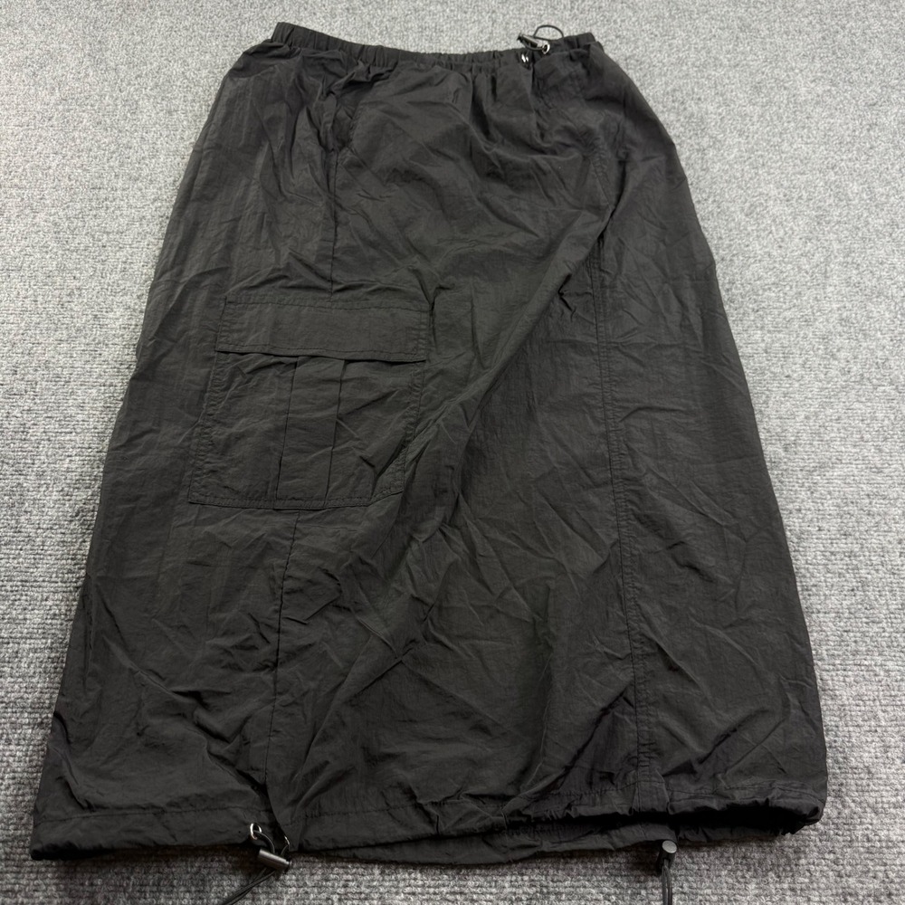 Ryan Destiny Cargo Skirt Size Medium Black Nylon Drawstring Hem Women's